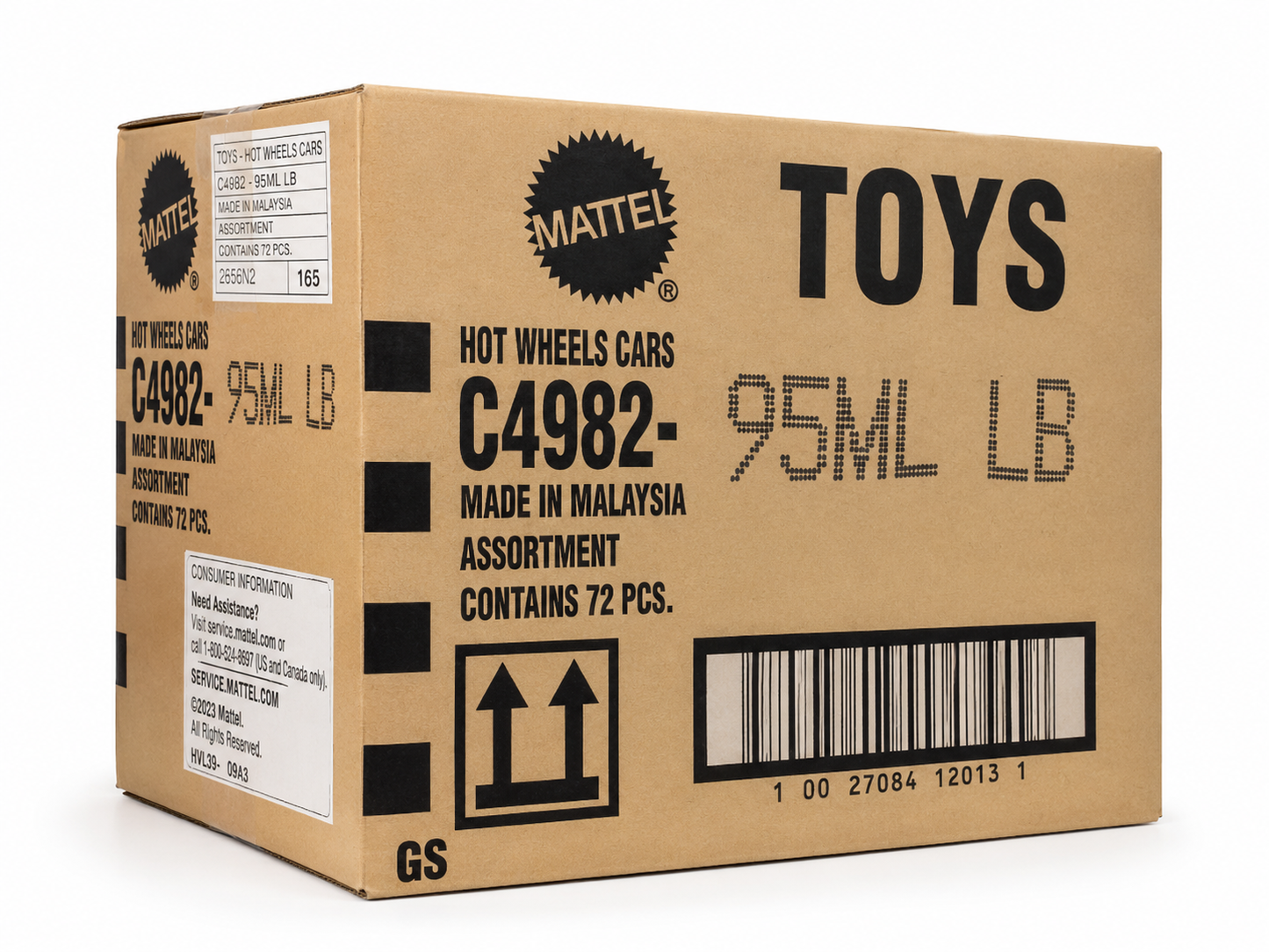 Hot Wheels 2026 Factory-Sealed L Case (95ML LB) – 72 Original Mattel 1:64 Die-Cast Cars | Brand New Unopened Master Carton