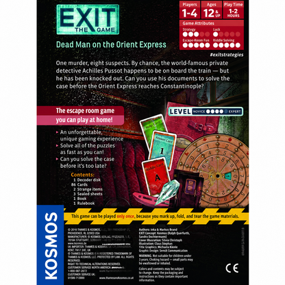 EXIT: Dead Man on the Orient Express Escape Room Board Game | Mystery Puzzle Game for 1-4 Players | Ages 12+ | Kosmos