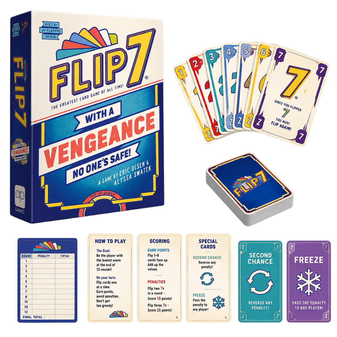 Flip 7: With a Vengeance Card Game | Fast-Paced Family Strategy Card Game | 3+ Players | Ages 8+ | 20-Minute Party Game
