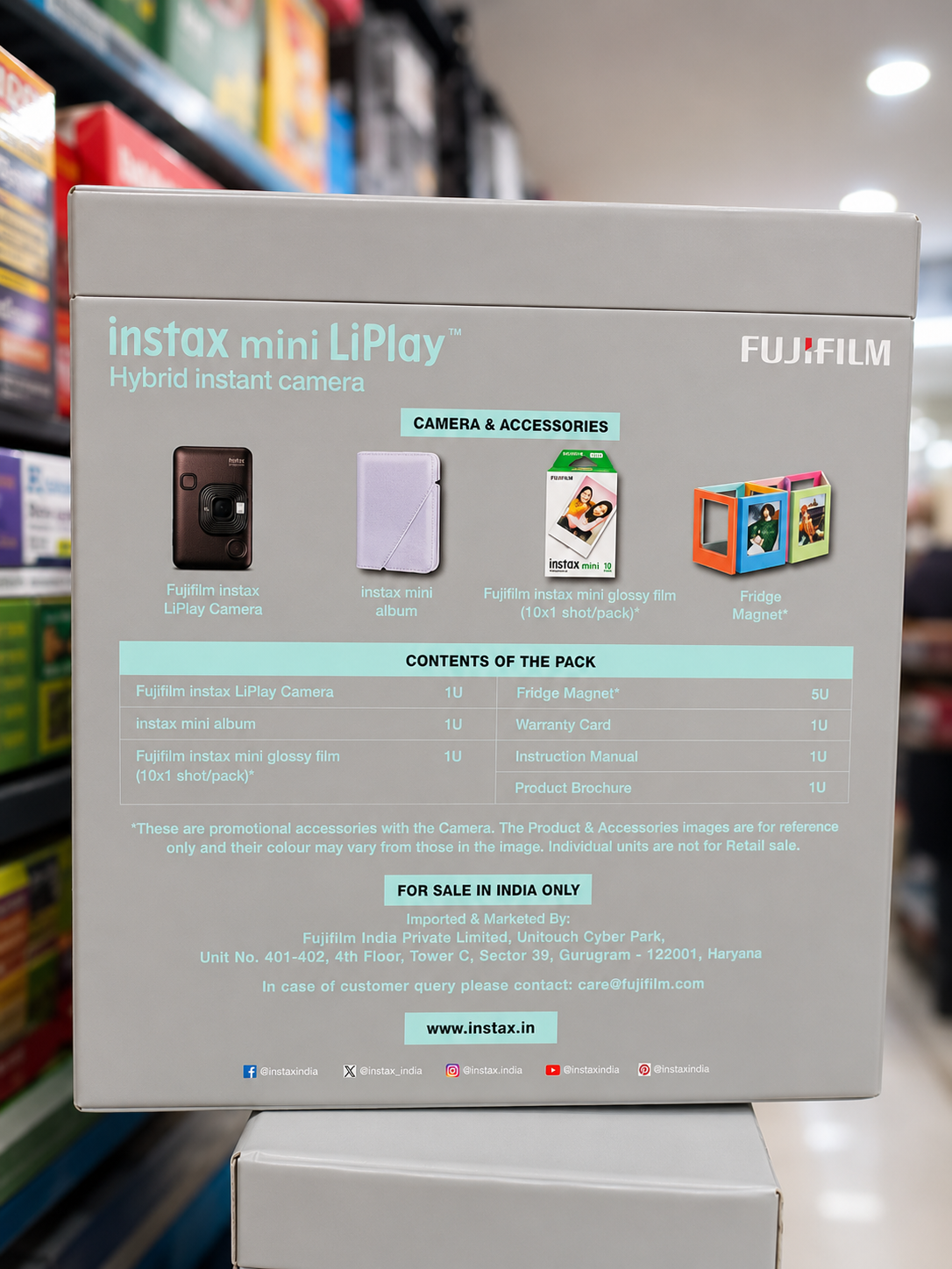 Fujifilm Instax Mini LiPlay Elite Box | Hybrid Instant Camera + Mini Album + 10 Shot Film + 5 Fridge Magnets