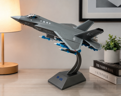 Premium Aircraft Model Plane 1:60 Scale – J-35 Stealth Fighter Metal Diecast Collectible with Display Stand for Collectors & Aviation Enthusiasts