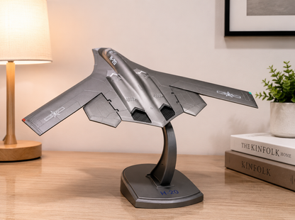 Premium 1:300 Scale H-20 Stealth Bomber Aircraft Diecast Model with Display Stand | Military Aircraft Collectible Display Model for Home & Office Decor