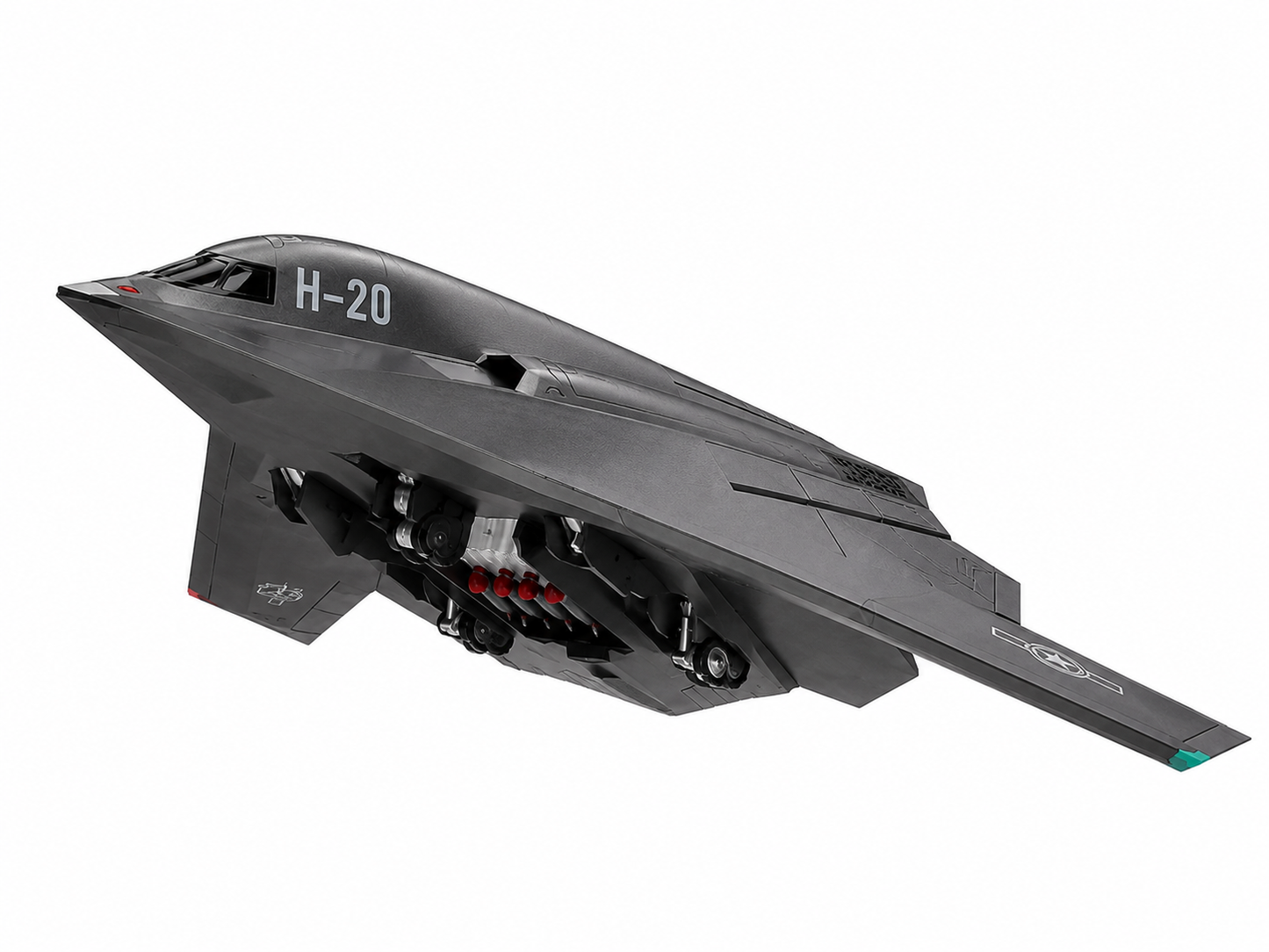 Premium 1:300 Scale H-20 Stealth Bomber Aircraft Diecast Model with Display Stand | Military Aircraft Collectible Display Model for Home & Office Decor