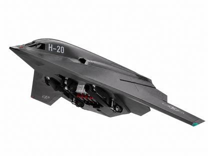 Premium 1:300 Scale H-20 Stealth Bomber Aircraft Diecast Model with Display Stand | Military Aircraft Collectible Display Model for Home & Office Decor