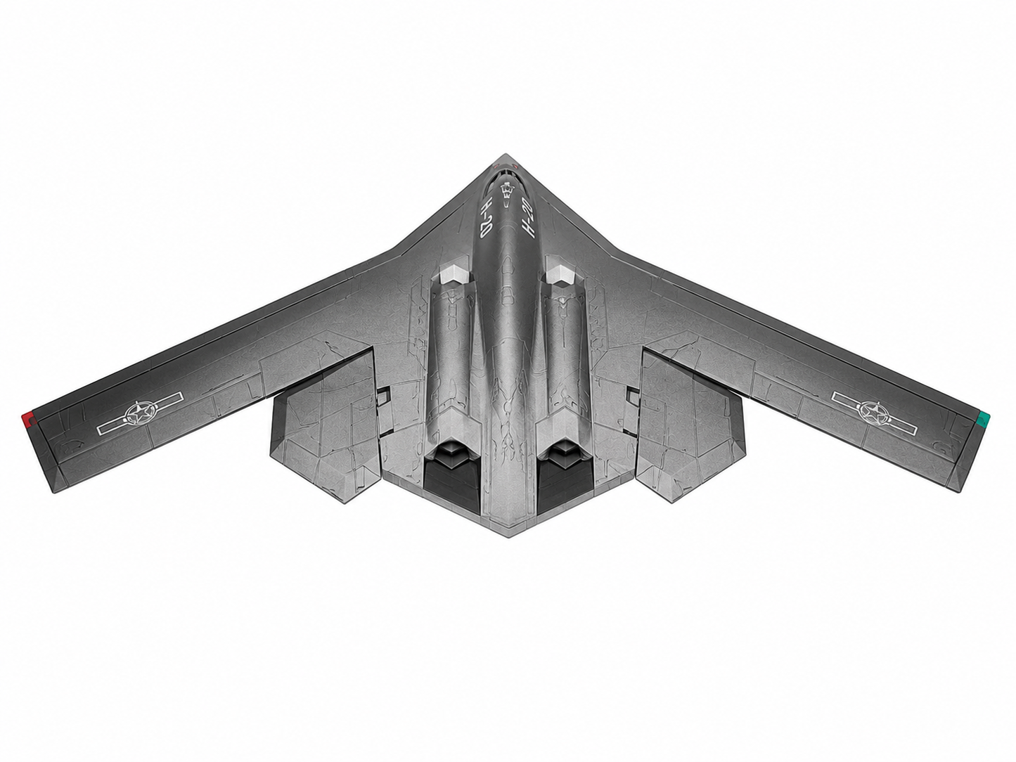 Premium 1:300 Scale H-20 Stealth Bomber Aircraft Diecast Model with Display Stand | Military Aircraft Collectible Display Model for Home & Office Decor