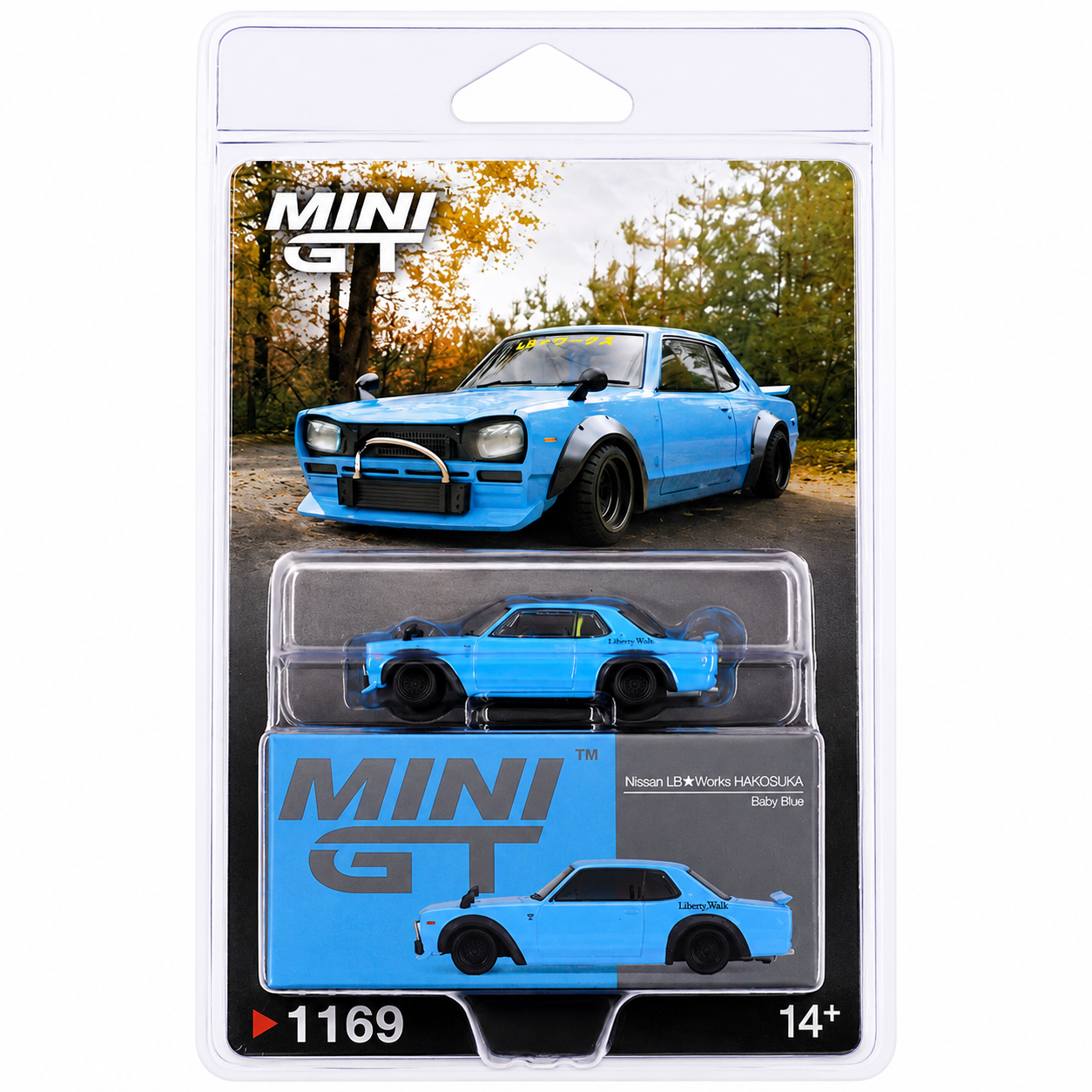 MINI GT 1:64 (Blister Pack) Nissan LB☆Works Hakosuka Baby Blue