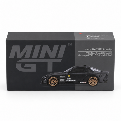 MINI GT 1:64 Mazda RX-7 RE-Amemiya 2025 Best Tuned Car Award | Matsukiyo KOKU 3 Rotor NA-7 TAS | Collector Box | MGT01205 | BGX