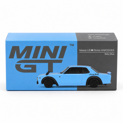 MINI GT 1:64 Nissan LB★Works Hakosuka Baby Blue | Liberty Walk | Collector Box | MGT01169 | BGX