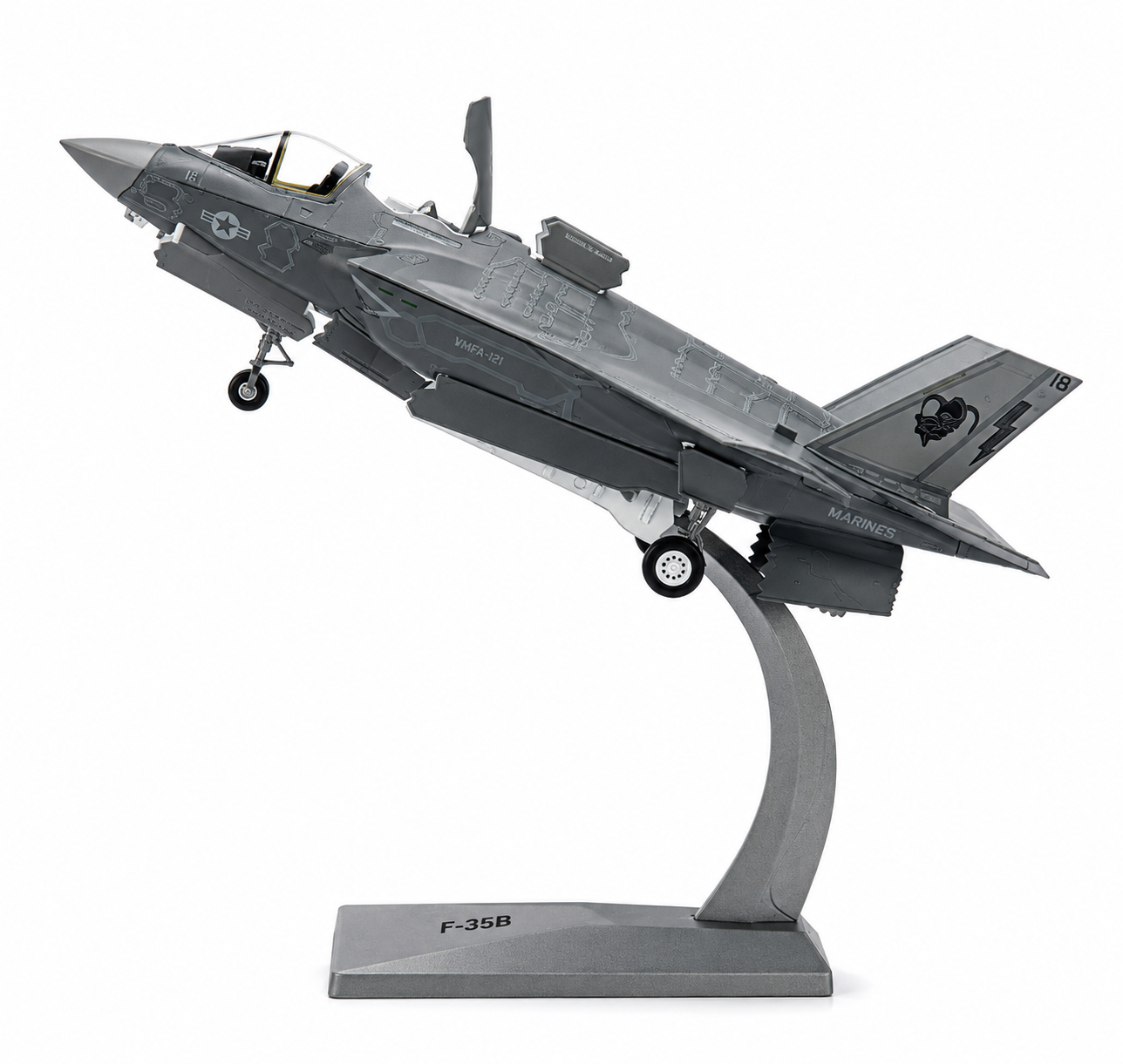 Premium 1:72 Scale Lockheed Martin F-35B Lightning II Metal Diecast Body Aircraft Model with Display Stand | Modern Military Fighter Jet Collectible
