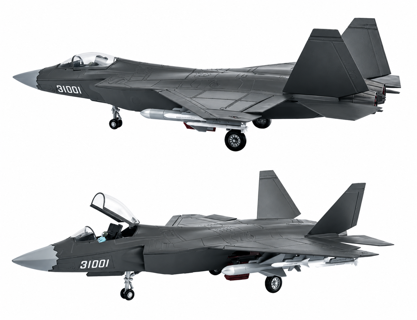 Premium 1:32 Scale J-31 Stealth Fighter Aircraft Metal Diecast Body Model with Display Stand | Modern Military Fighter Jet Collectible