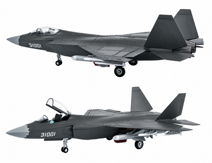 Premium 1:32 Scale J-31 Stealth Fighter Aircraft Metal Diecast Body Model with Display Stand | Modern Military Fighter Jet Collectible