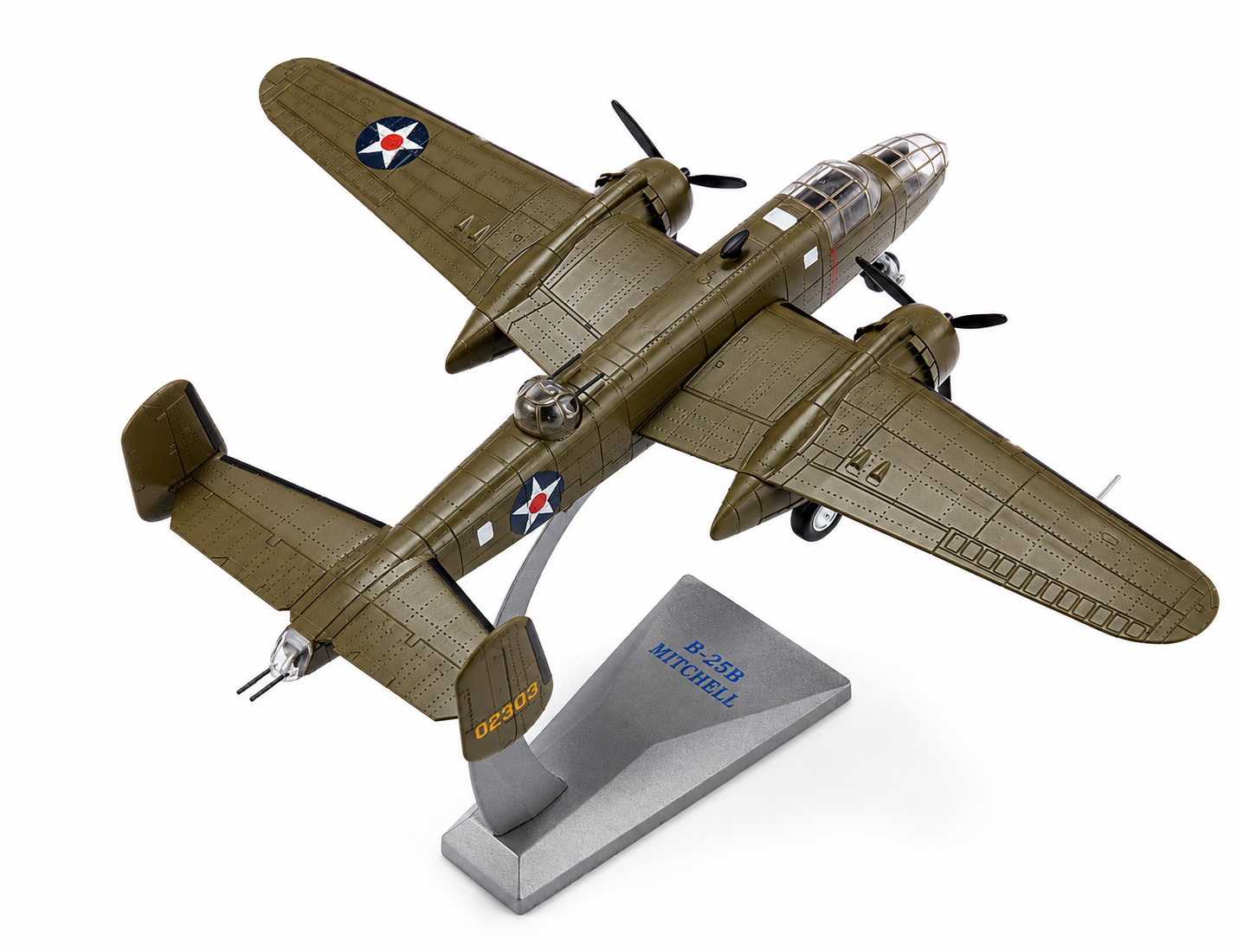 Premium 1:72 Scale North American B-25B Mitchell Metal Diecast Body Aircraft Model with Display Stand | Military Bomber Collectible