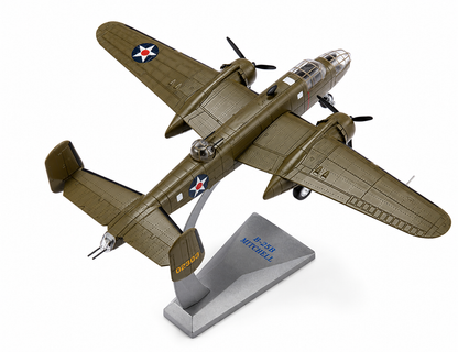Premium 1:72 Scale North American B-25B Mitchell Metal Diecast Body Aircraft Model with Display Stand | Military Bomber Collectible