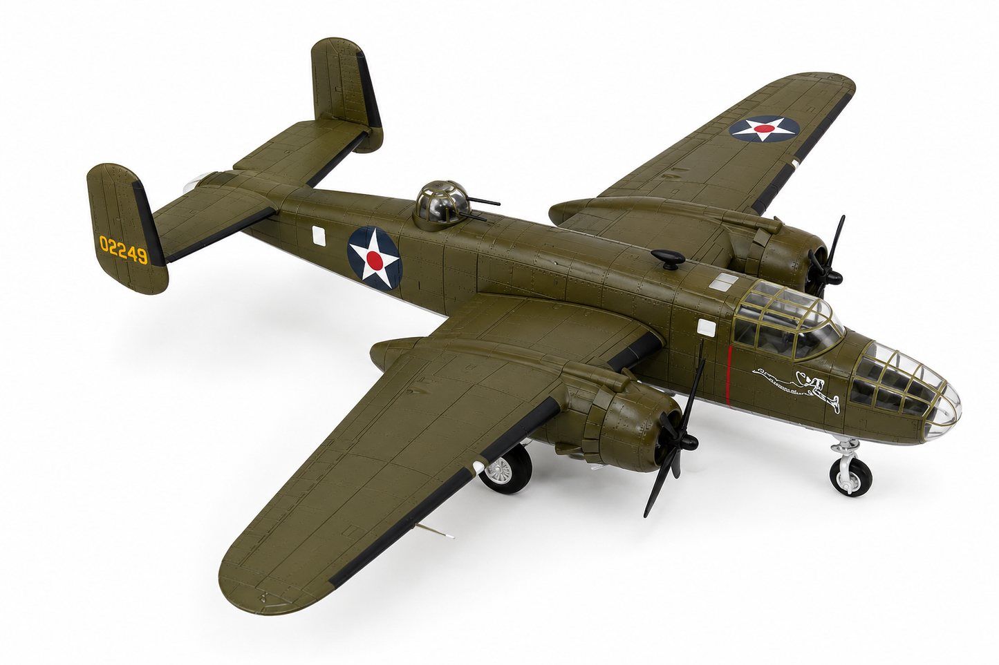 Premium 1:72 Scale North American B-25B Mitchell Metal Diecast Body Aircraft Model with Display Stand | Military Bomber Collectible