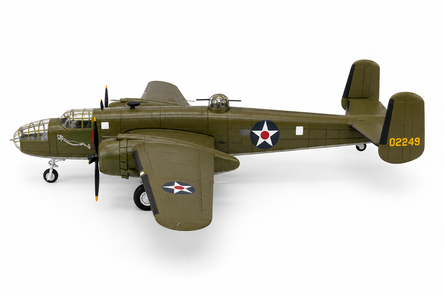 Premium 1:72 Scale North American B-25B Mitchell Metal Diecast Body Aircraft Model with Display Stand | Military Bomber Collectible