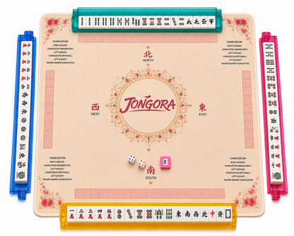 Breatoi American Mahjong Set with Carry Case & Playing Mat | 166 Premium Tiles, 4 Tile Racks, Chips, Dice & Wind Indicator | Complete American Mahjong Game Set