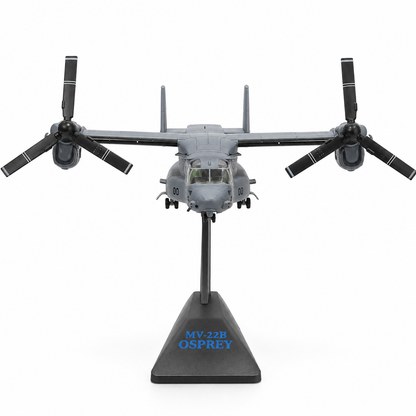 Premium 1:72 Scale V-22B Osprey VMM-365 "Blue Knights" Aircraft Model with Display Stand | Detailed Military Tiltrotor Collectible for Home & Office Decor
