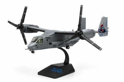 Premium 1:72 Scale V-22B Osprey VMM-365 "Blue Knights" Aircraft Model with Display Stand | Detailed Military Tiltrotor Collectible for Home & Office Decor