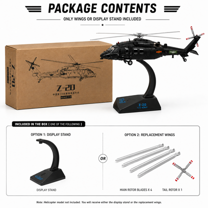 Premium 1:72 Scale Z-20 Military Helicopter Diecast Model with Display Stand & Collector Box | Alloy Military Aircraft Collectible