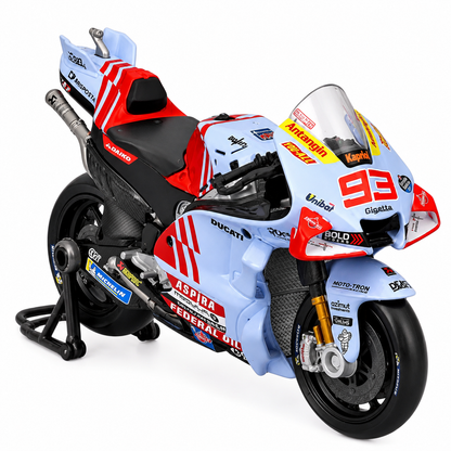 Maisto Ducati GP23 No. 93 Gresini Racing MotoGP Motorcycle Model with Display Stand | Racing Bike Collectible
