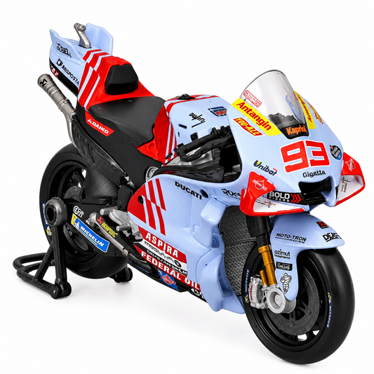 Maisto Ducati GP23 No. 93 Gresini Racing MotoGP Motorcycle Model with Display Stand | Racing Bike Collectible