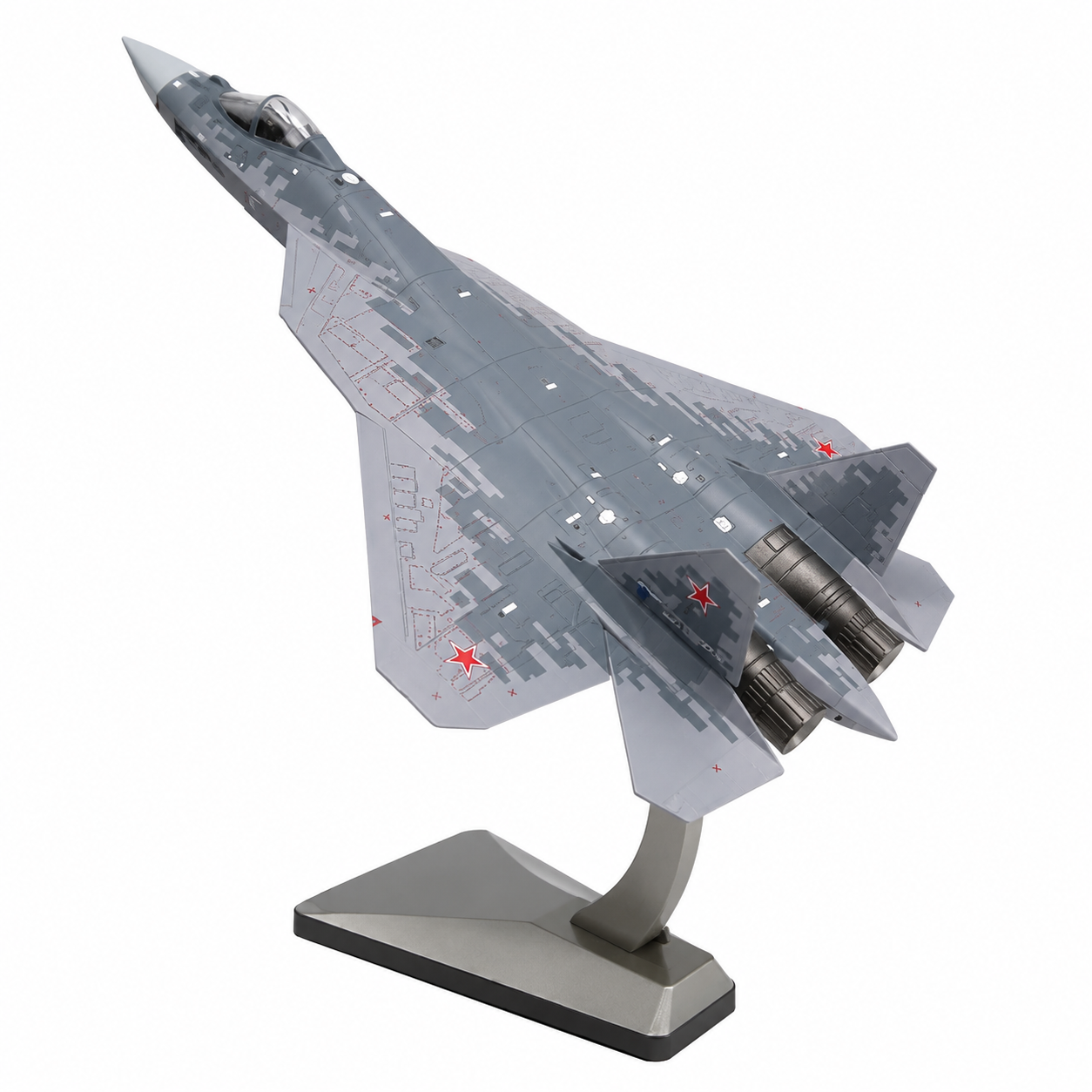 Premium 1:72 Scale Sukhoi SU-57 Felon Diecast Metal Fighter Aircraft Model with Display Stand | Military Jet Collectible for Home, Office & Aviation Display