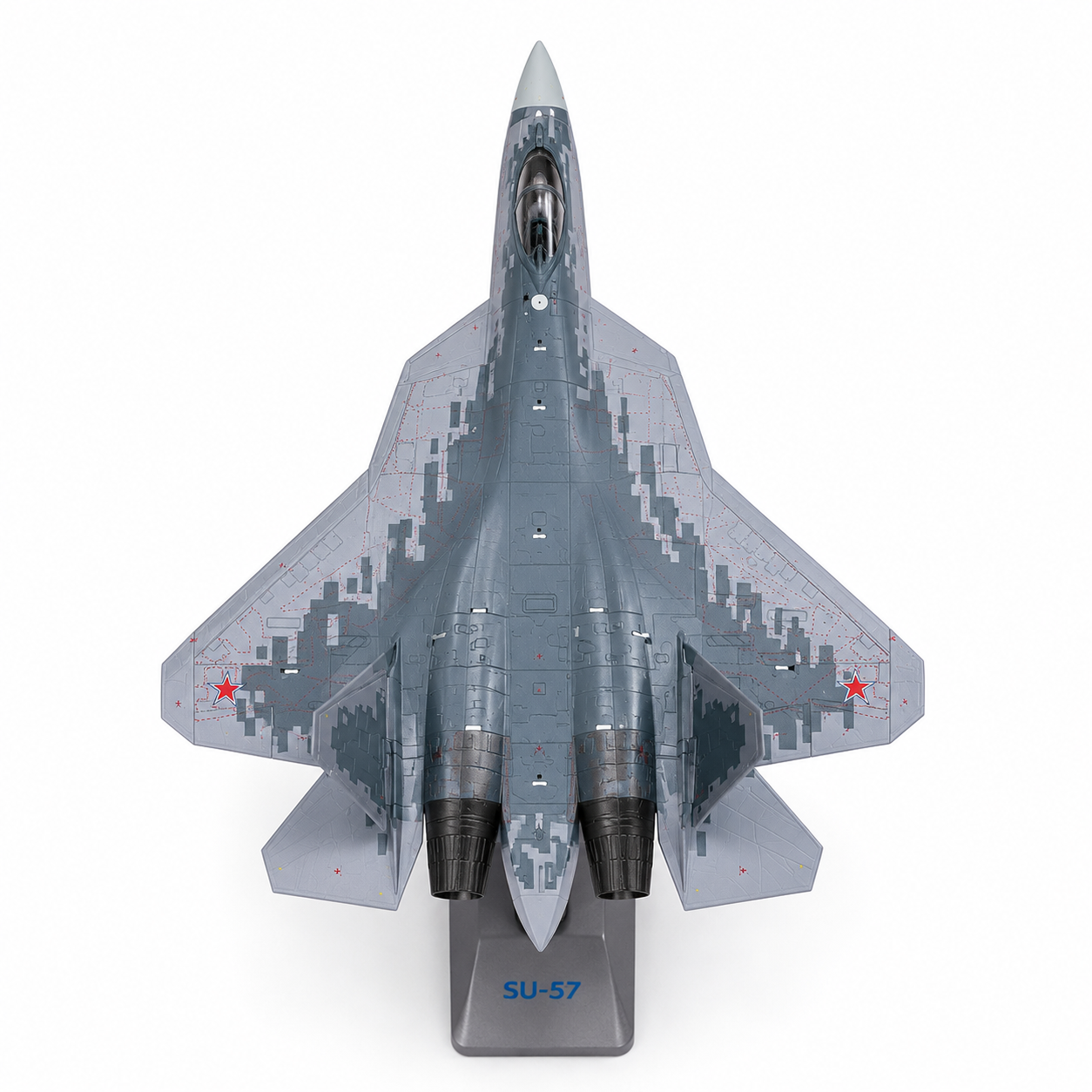 Premium 1:72 Scale Sukhoi SU-57 Felon Diecast Metal Fighter Aircraft Model with Display Stand | Military Jet Collectible for Home, Office & Aviation Display