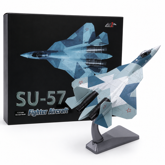 Premium 1:72 Scale Sukhoi SU-57 Felon Diecast Metal Fighter Aircraft Model with Display Stand | Military Stealth Jet Collectible for Home & Office Display