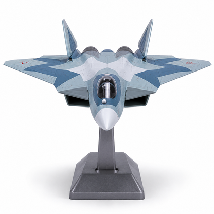 Premium 1:72 Scale Sukhoi SU-57 Felon Diecast Metal Fighter Aircraft Model with Display Stand | Military Stealth Jet Collectible for Home & Office Display