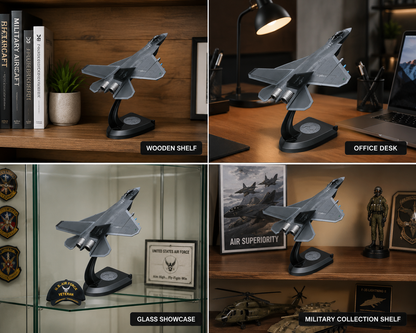 Premium 1:32 Scale J-35 Stealth Fighter Aircraft Diecast Metal Model with Display Stand | Military Fighter Jet Collectible for Home & Office Decor