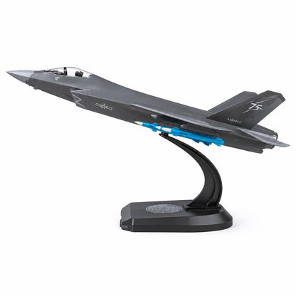 Premium 1:60 Scale J-35A Fighter Aircraft Diecast Metal Model with Display Stand | Military Jet Collectible for Home & Office Decor