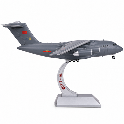 Premium 1:130 Scale Y-20B Strategic Transport Aircraft Model with Display Stand | Metal Diecast Military Cargo Plane Collectible for Home & Office Display
