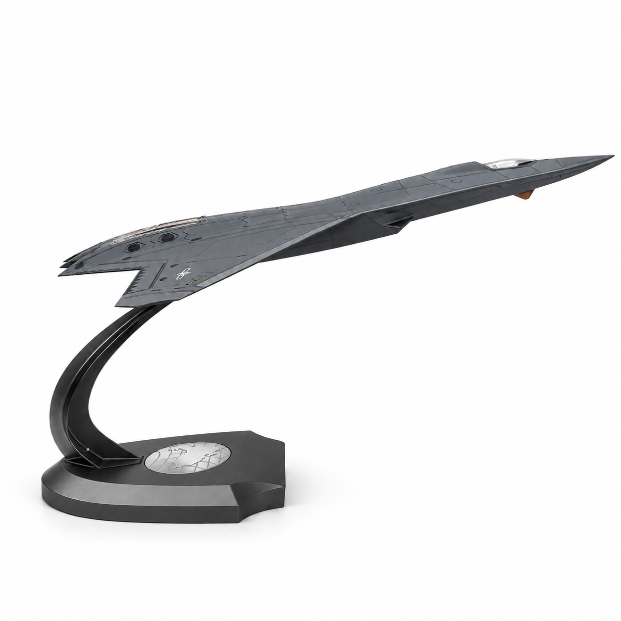 Premium 1:60 Scale J-50 Sixth Generation Stealth Fighter Aircraft Model with Display Stand | Metal Diecast Military Jet Collectible for Home & Office Display