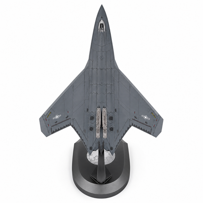 Premium 1:60 Scale J-50 Sixth Generation Stealth Fighter Aircraft Model with Display Stand | Metal Diecast Military Jet Collectible for Home & Office Display