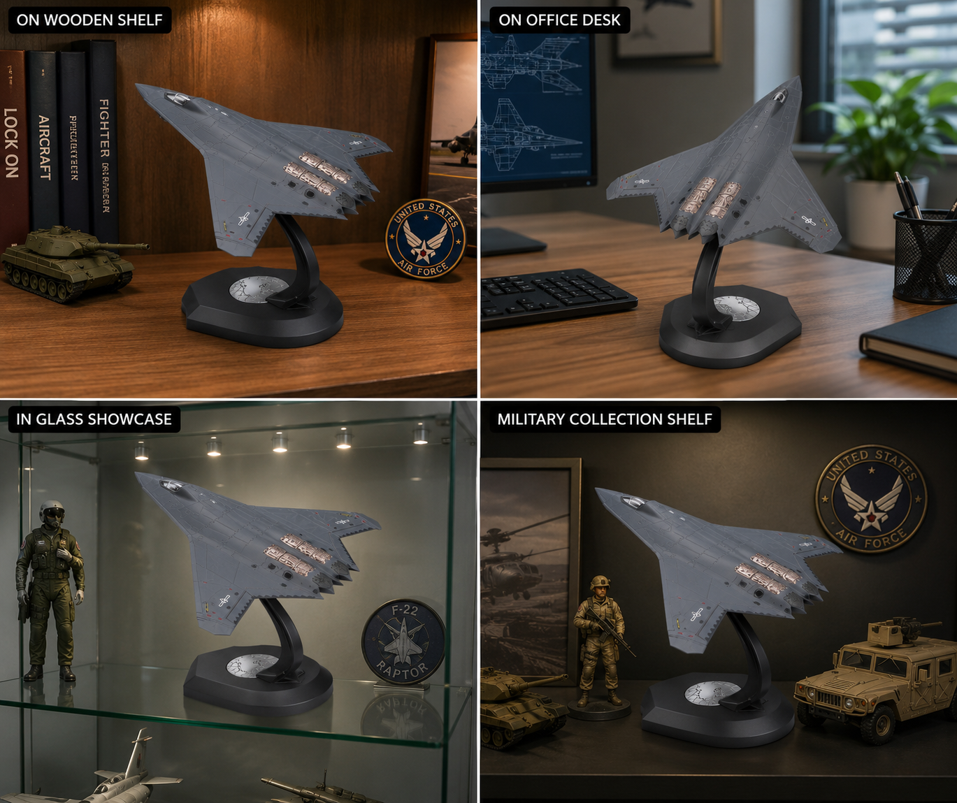 Premium 1:60 Scale J-50 Sixth Generation Stealth Fighter Aircraft Model with Display Stand | Metal Diecast Military Jet Collectible for Home & Office Display