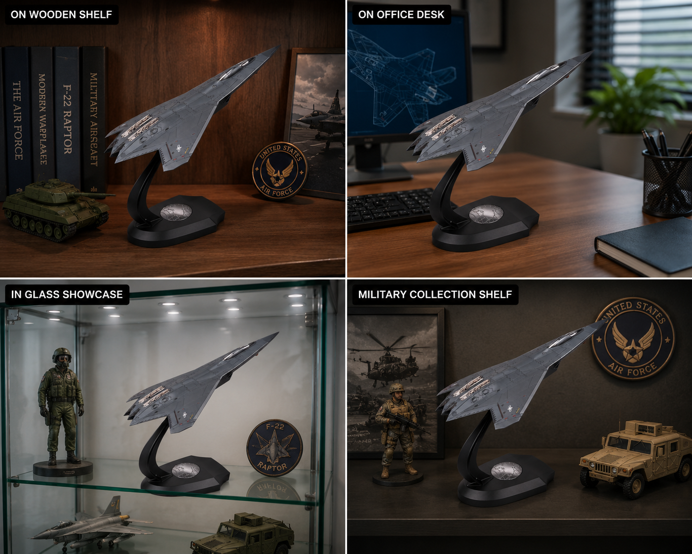 Premium 1:60 Scale J-50 Sixth Generation Stealth Fighter Aircraft Model with Display Stand | Metal Diecast Military Jet Collectible for Home & Office Display