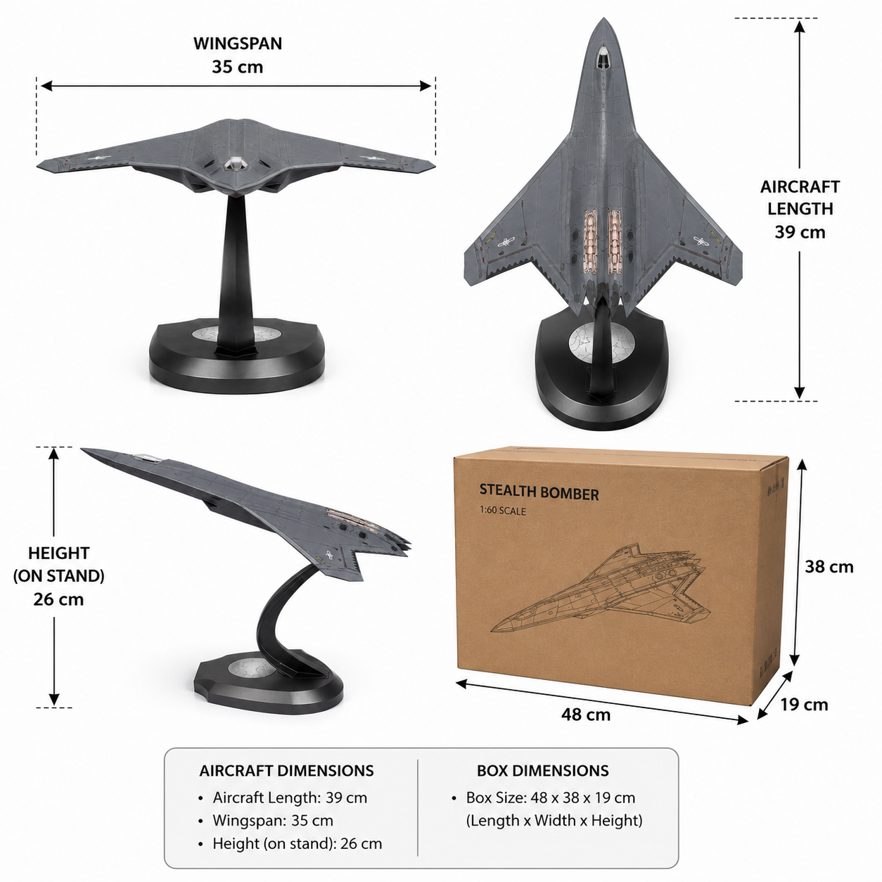Premium 1:60 Scale J-50 Sixth Generation Stealth Fighter Aircraft Model with Display Stand | Metal Diecast Military Jet Collectible for Home & Office Display