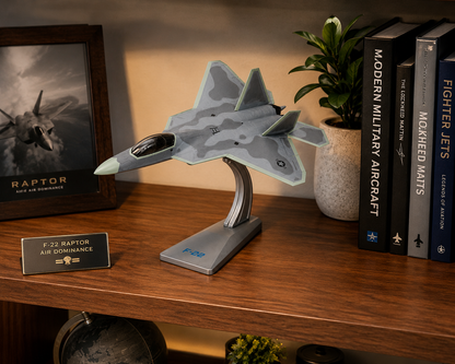 Premium 1:72 Scale Lockheed Martin F-22 Raptor Diecast Metal Aircraft Model with Display Stand | Military Fighter Jet Collectible for Home, Office & Aviation Display