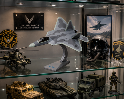 Premium 1:72 Scale Lockheed Martin F-22 Raptor Diecast Metal Aircraft Model with Display Stand | Military Fighter Jet Collectible for Home, Office & Aviation Display