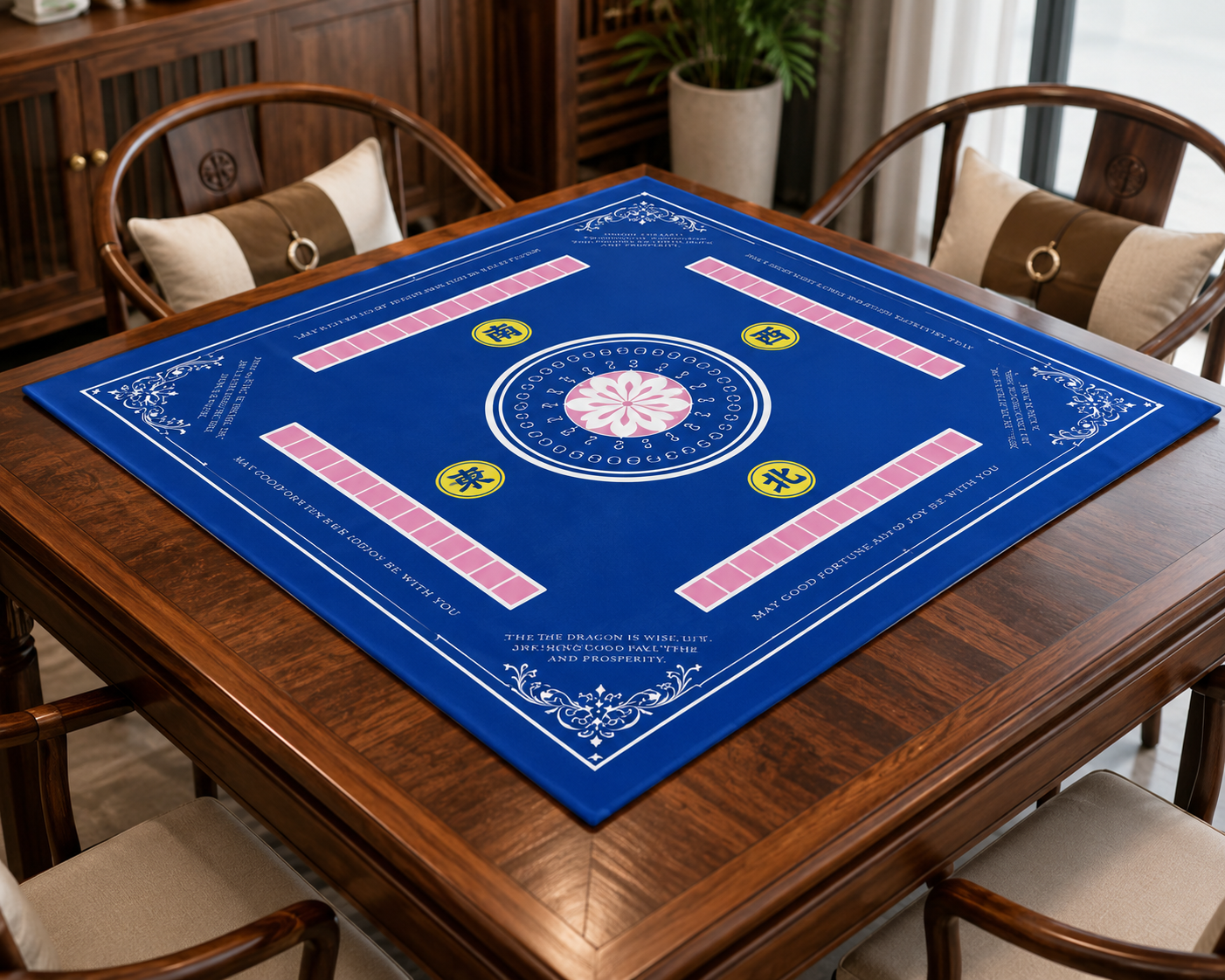Premium Mahjong Playing Mat 80×80 cm | Foldable Soft Gaming Table Mat for American & Chinese Mahjong