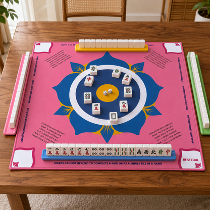 Premium Mahjong Playing Mat 80×80 cm | Foldable Soft Gaming Table Mat for American & Chinese Mahjong