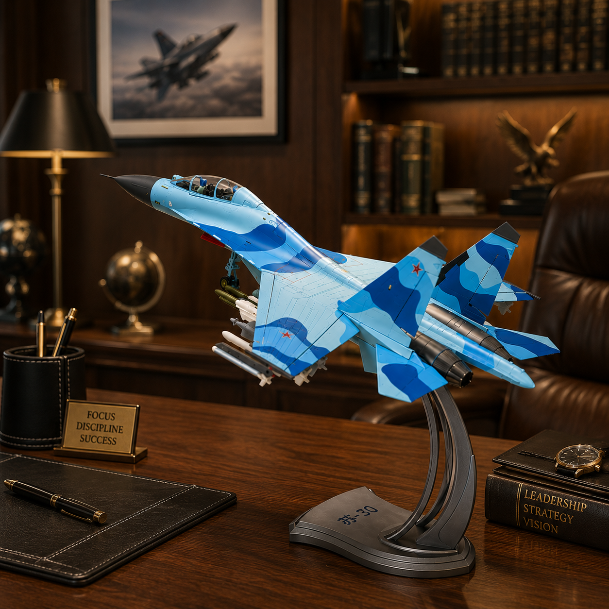 Premium 1:32 Scale SU-30 Fighter Jet Diecast Aircraft Model with Display Stand | Highly Detailed Military Aircraft Collectible