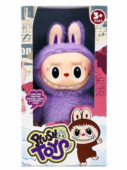 Plush Toys Interactive Walking & Musical Labubu Doll | Soft Plush Labubu Toy with Sound & Twisting Action | Battery Operated Toy for Kids 3+ Years