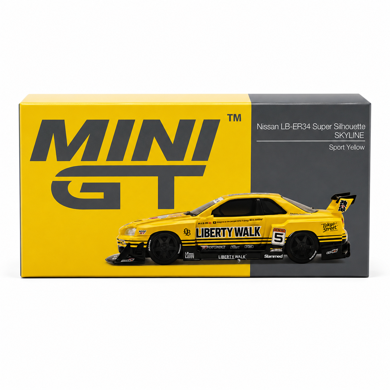MINI GT 1:64 Nissan LB-ER34 Super Silhouette Skyline Sport Yellow