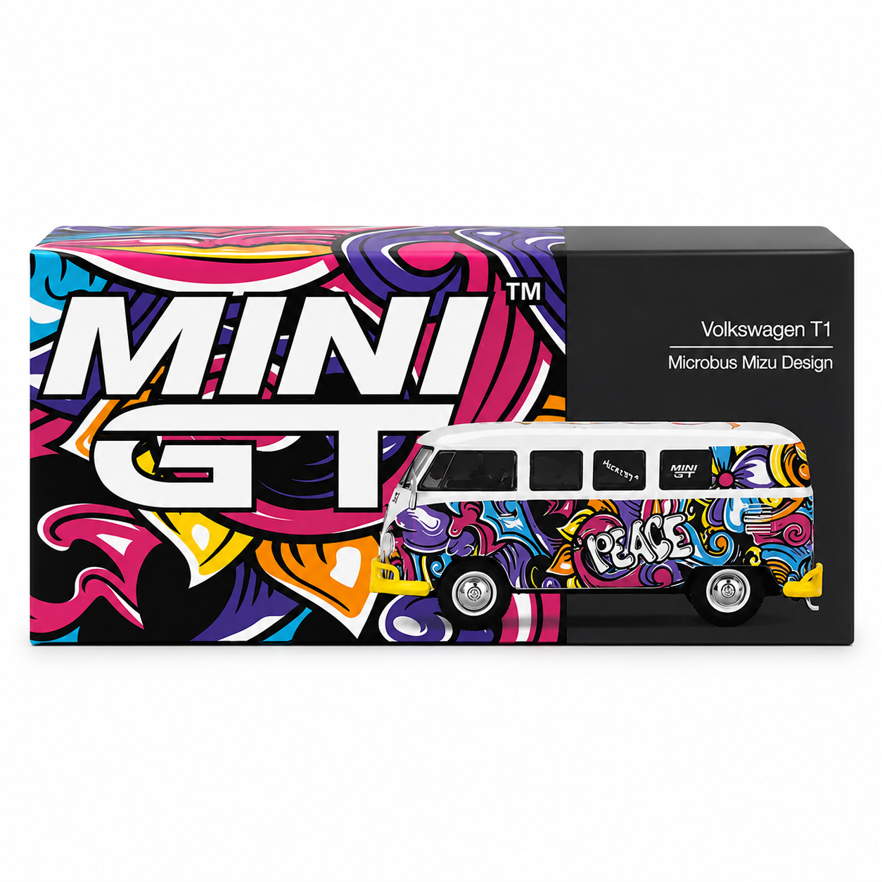 MINI GT 1:64 Volkswagen T1 Microbus Mizu Design Diecast Model Van | Premium Collector Edition with Display Box