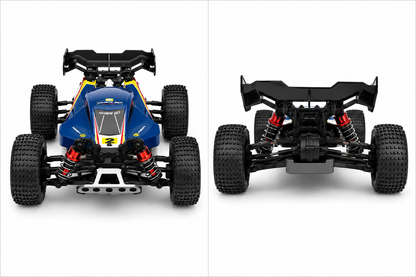 MJX Hyper Go 1:16 Scale 4WD Brushless RC Monster Truck | 2.4GHz High-Speed Off-Road Remote Control Car with Extra Tyres, Spare Body & Rechargeable Battery