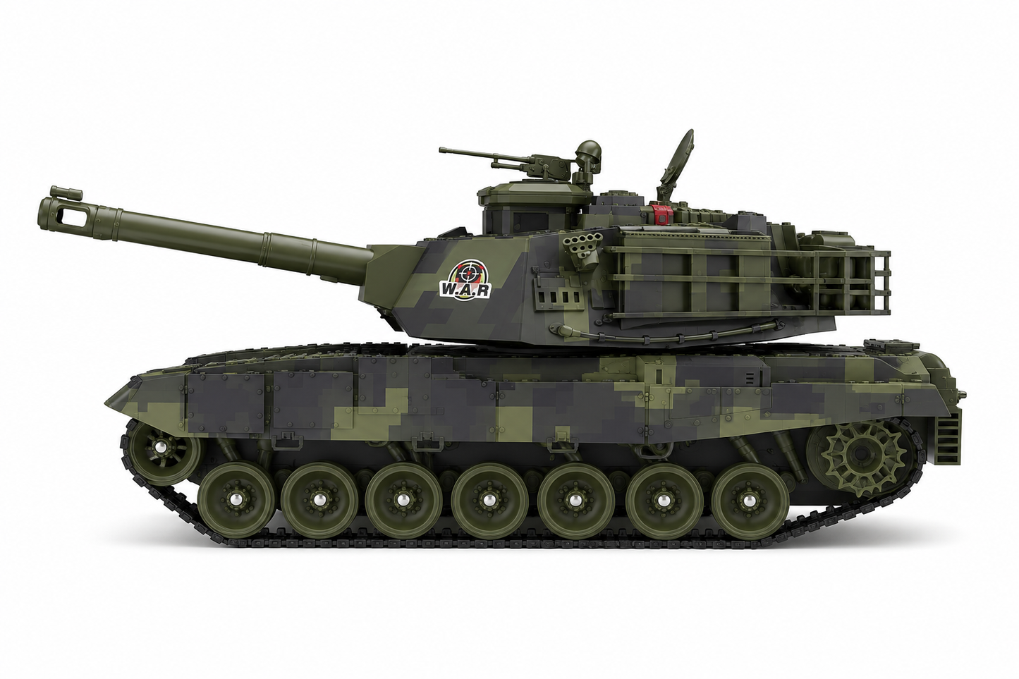 RC Military Battle Tank 2.4GHz Remote Control Toy with 360° Rotating Turret, LED Lights & Realistic Tracks | Army Tank for Kids & Adults