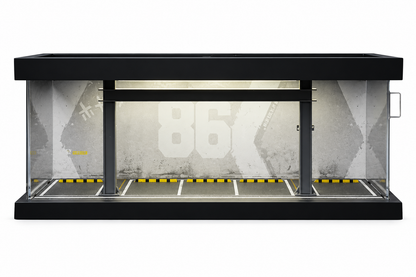 Premium 1:64 Scale LED Garage Display Case with Acrylic Dust Cover | 5-Car Diecast Display Diorama