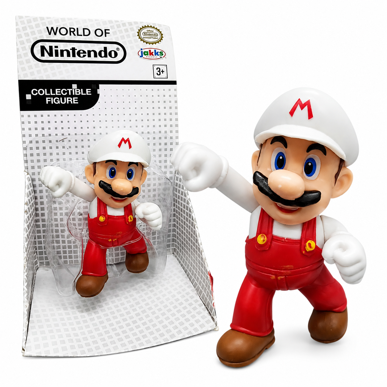 Jakks Pacific World of Nintendo Fire Mario Collectible Mini Figure | Official Nintendo Licensed Action Figure For Kids 2.5 Inch