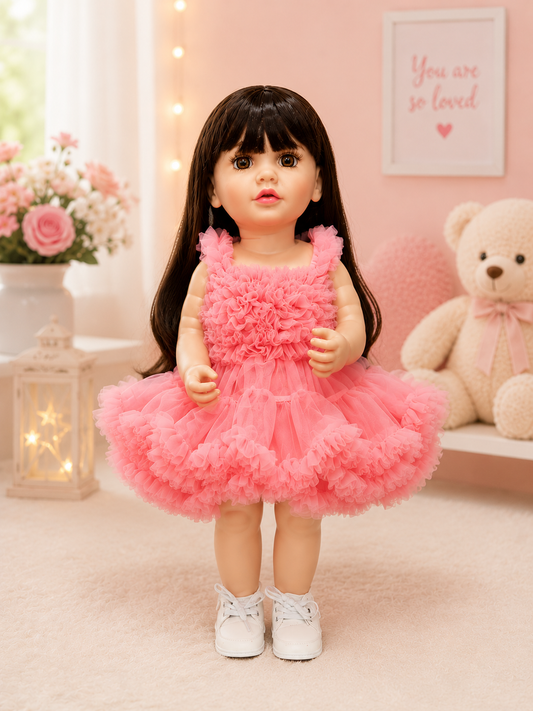 Interactive Baby Girl Doll with Remote Control, Story Book, Shoes & Sound Features | Pink Dress ( Famous AI Doll )